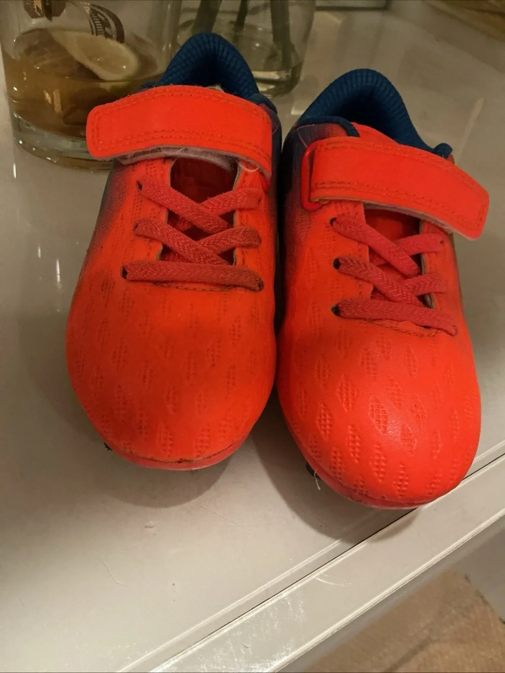 Brooman Unisex Kids Firm Ground Soccer/ football Cleats Blue/orange US 9 kids